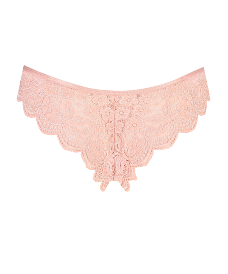 Slip br&eacute;silien jambe haute, Rose