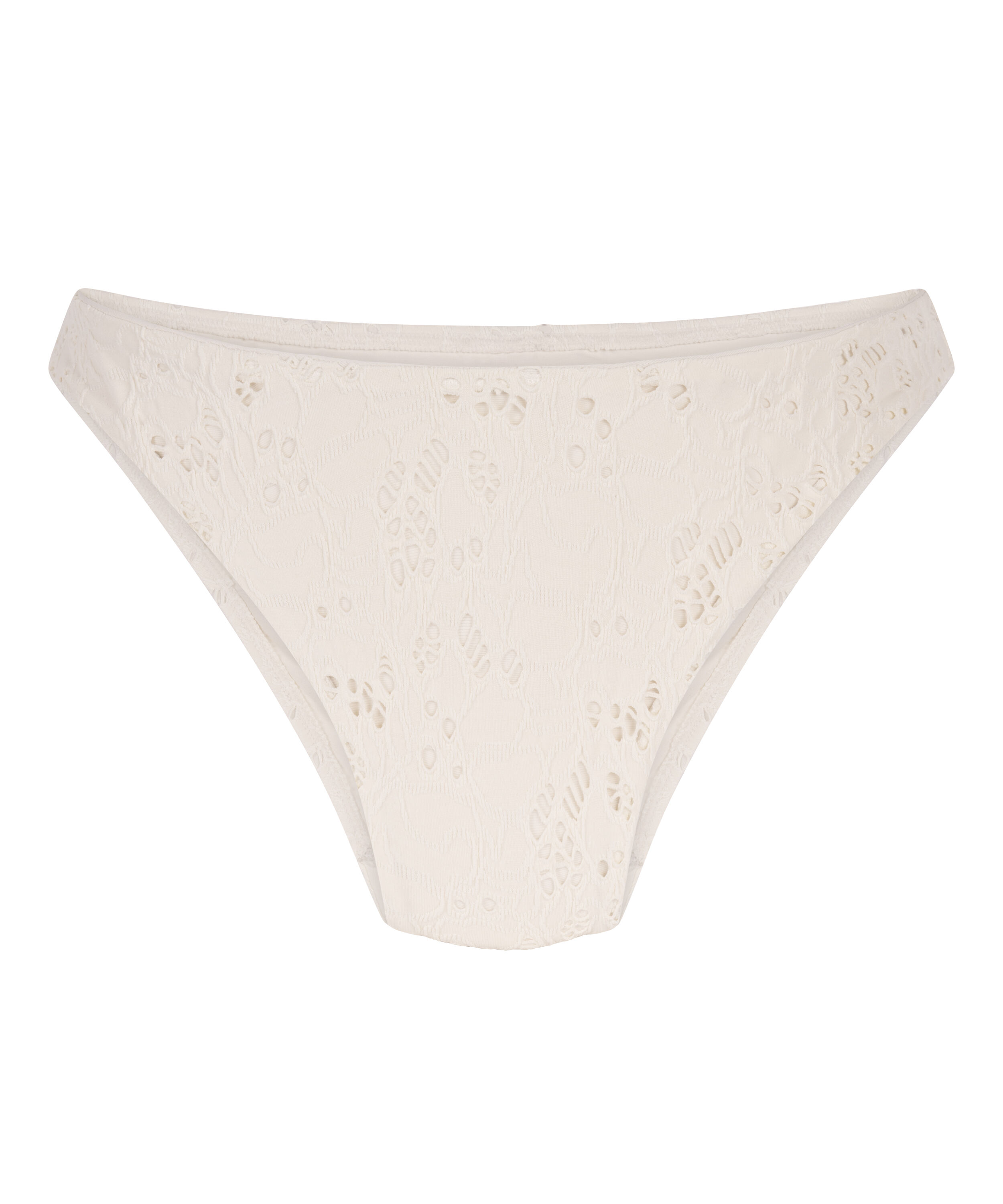 Bas de bikini &eacute;chancr&eacute; en crochet, Blanc