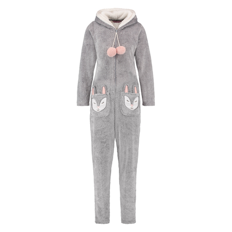 Onesie Fleece Animal, Grijs