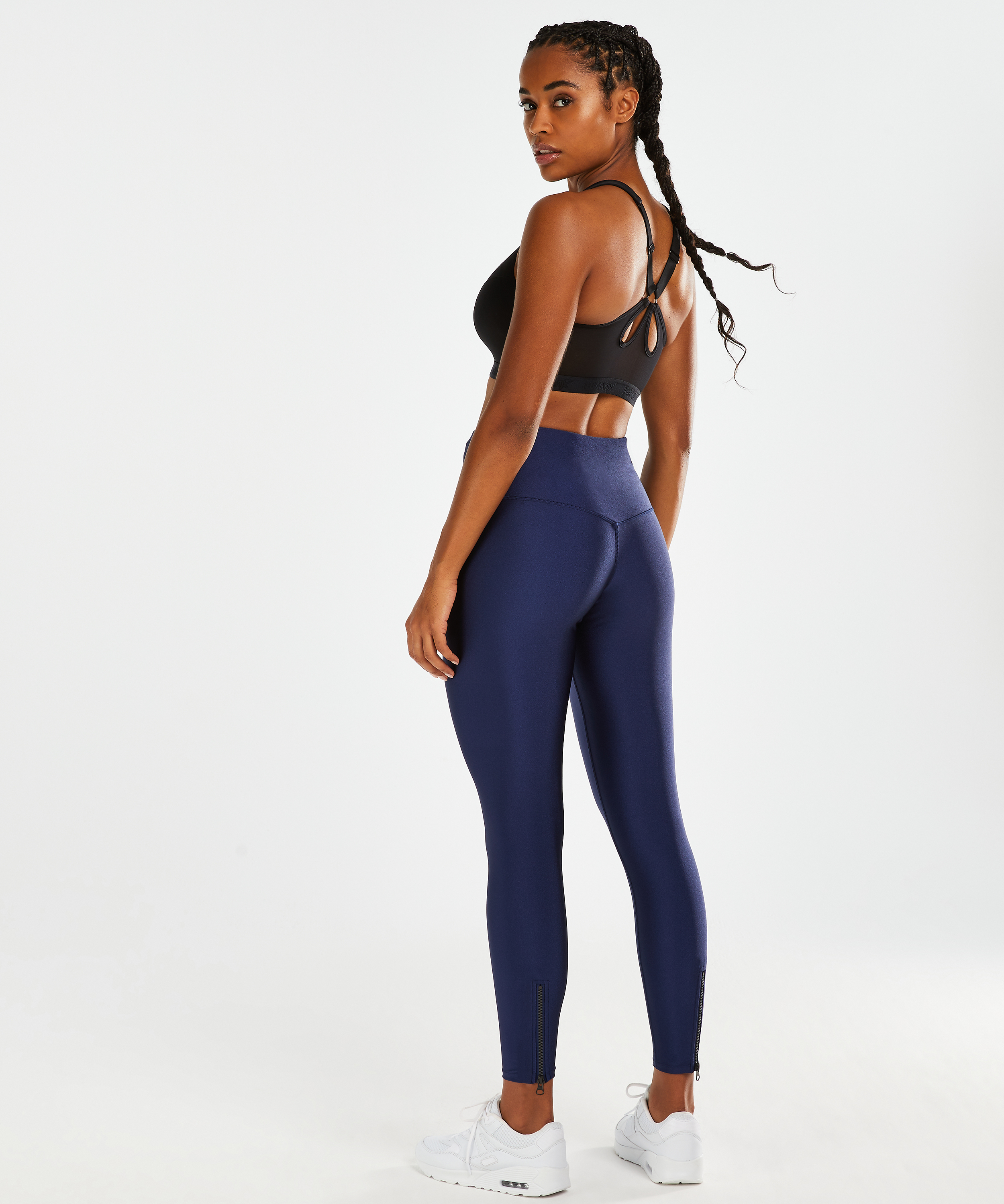 HKMX High Waisted Sportlegging Shine, Blauw, main