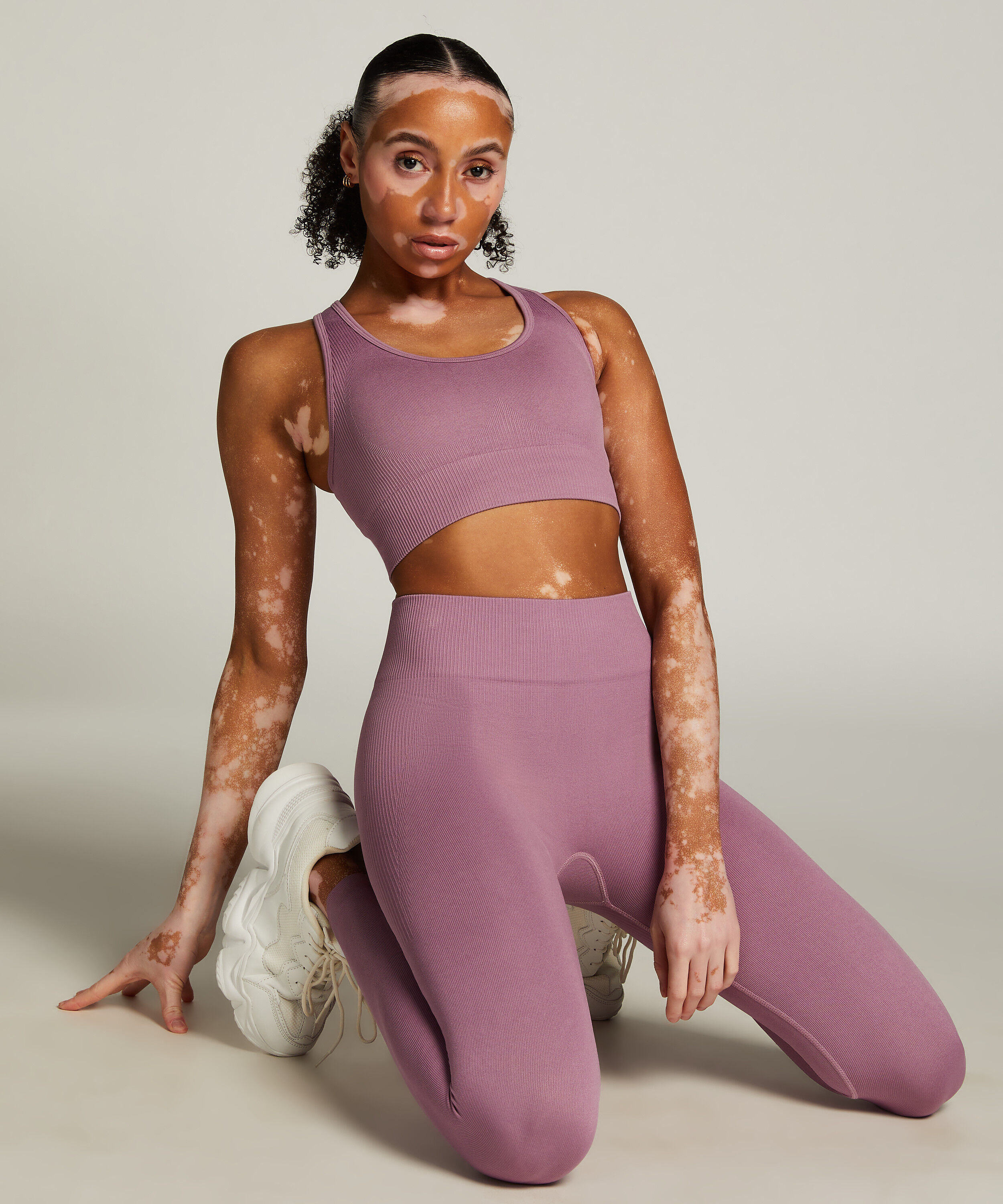 Legging de sport sans coutures taille haute HKMX, Pourpre