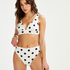 Haut de bikini triangle Scallop, Blanc