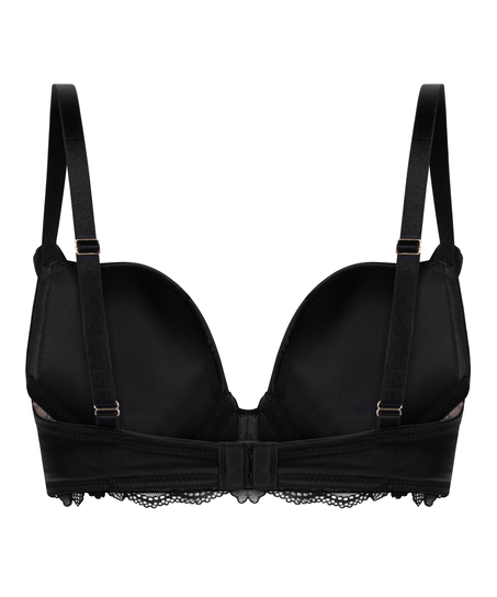 Soutien-gorge &agrave; armatures longline push-up pr&eacute;form&eacute; Avela, Noir