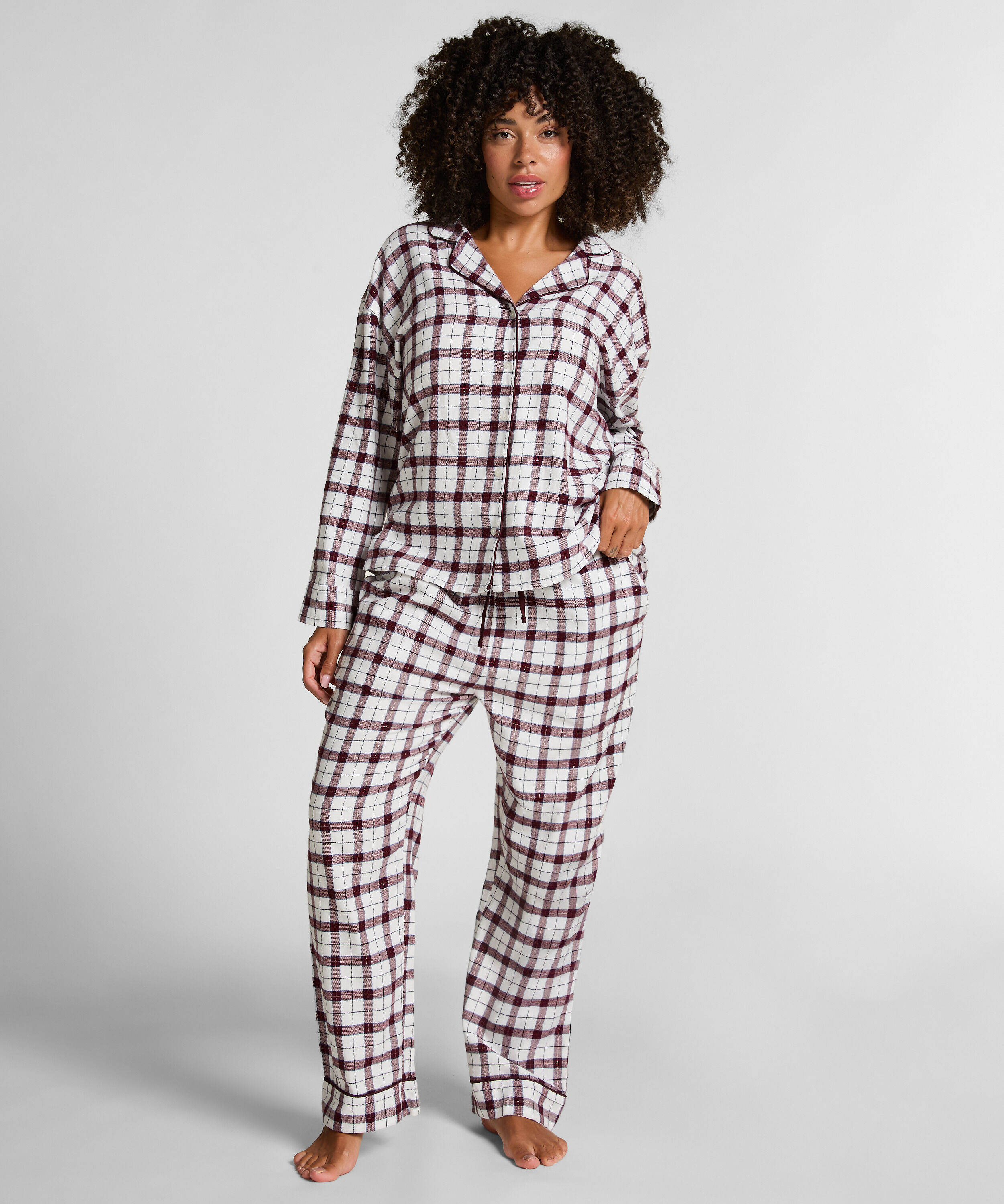 Pyjamabroek Flannel, Wit