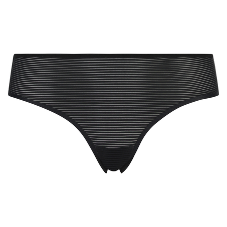 Slip brésilien invisible Stripe mesh, Noir