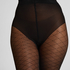 Panty 30 Denier geometric print, Zwart
