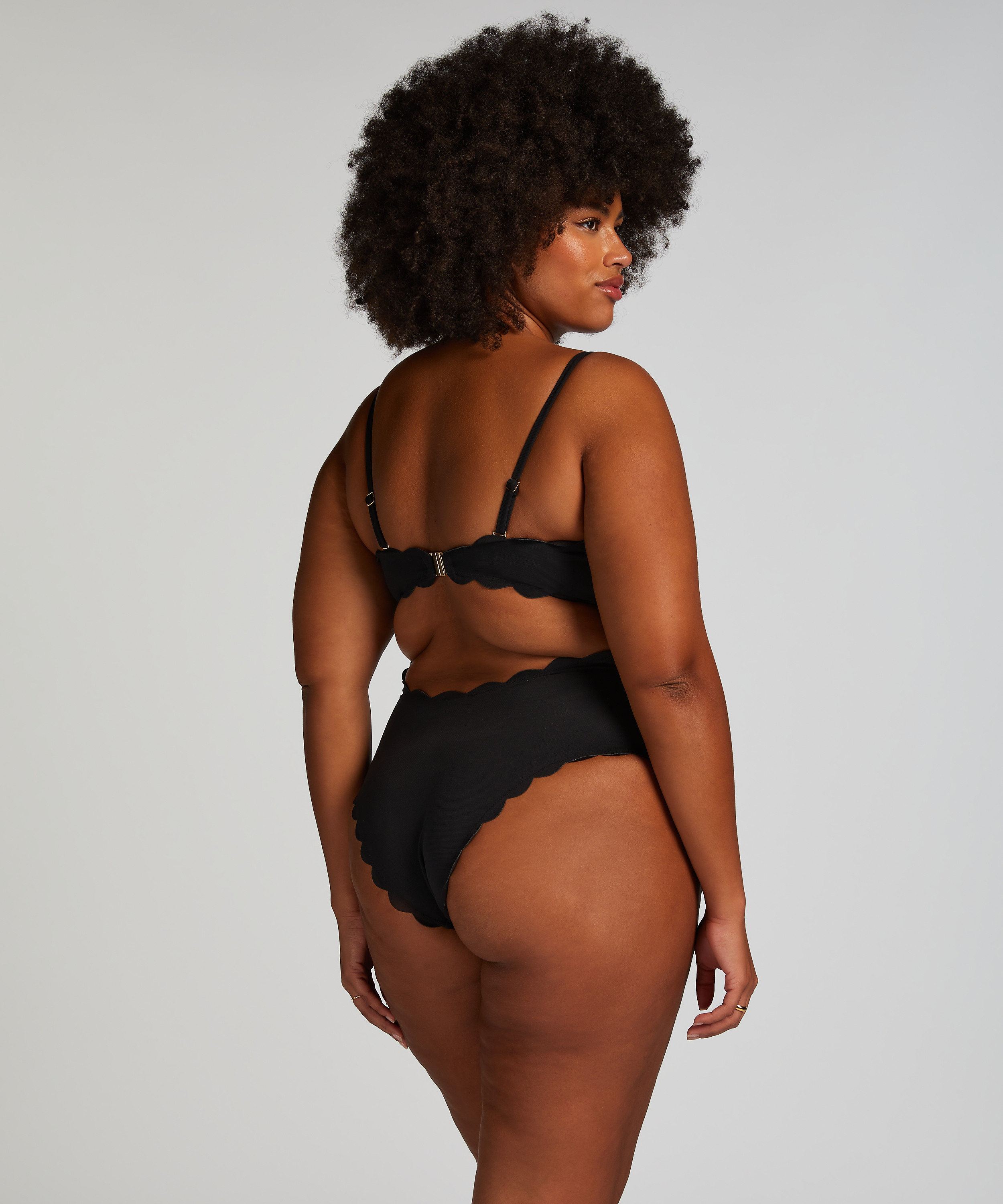 Badpak Bandeau Scallop, Zwart, main