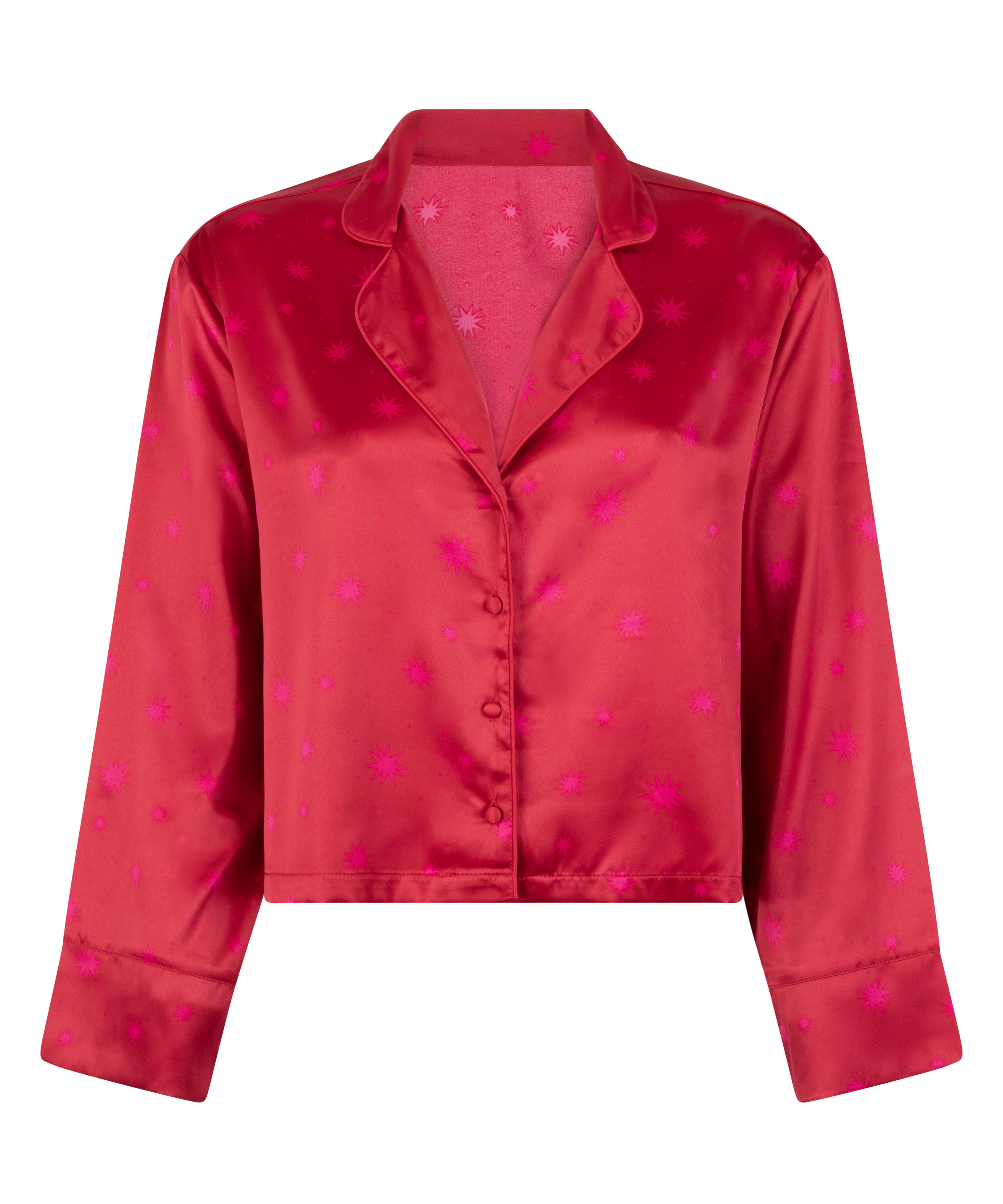 Jacket lange mouwen Satijn, Rood, main