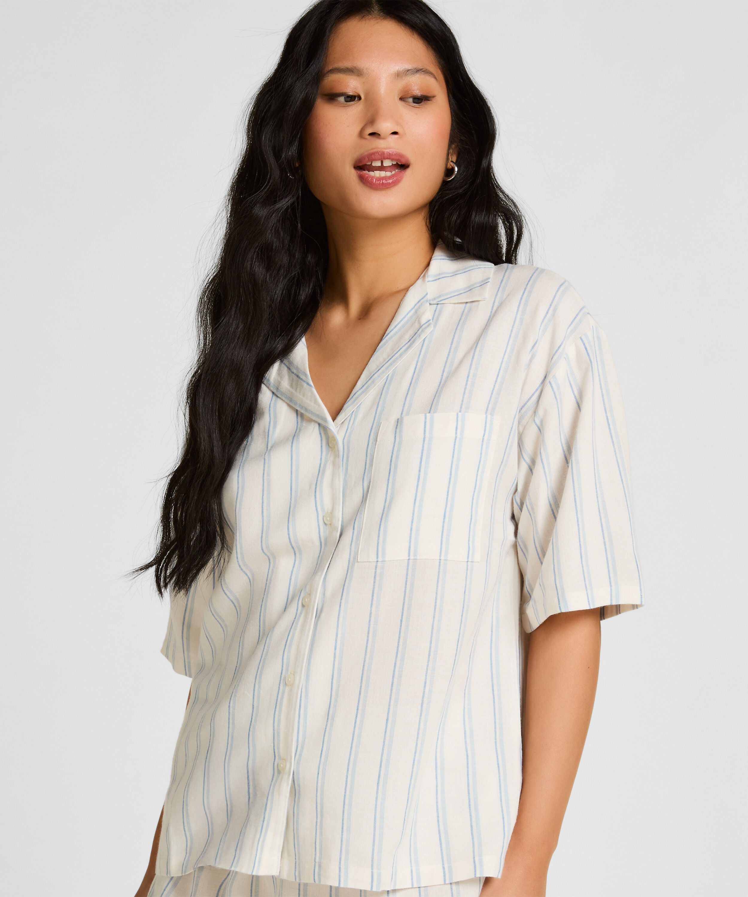 Linnen Pyjama Jasje, Wit