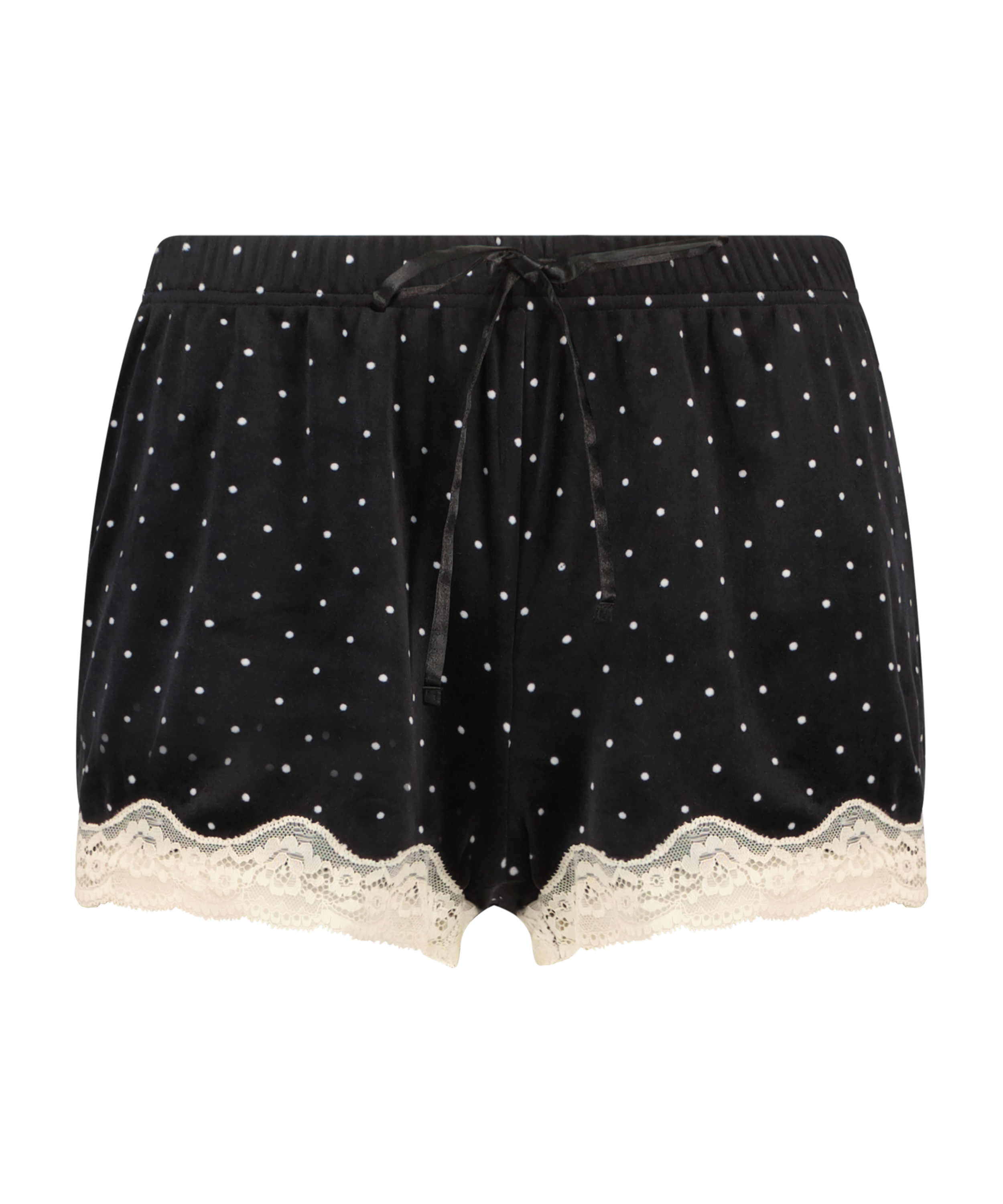 Pyjama short velours, Zwart, main