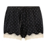 Pyjama short velours, Zwart