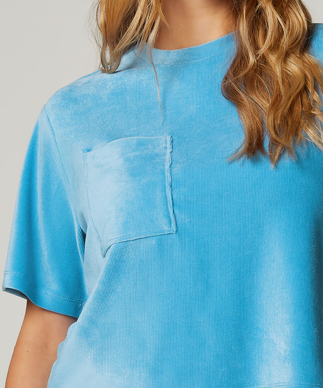 Top Rib Velours, Blauw