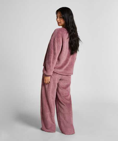 Top met lange mouwen Fluffy Fleece, Roze
