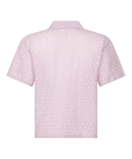 katoenen pyjama top, Roze