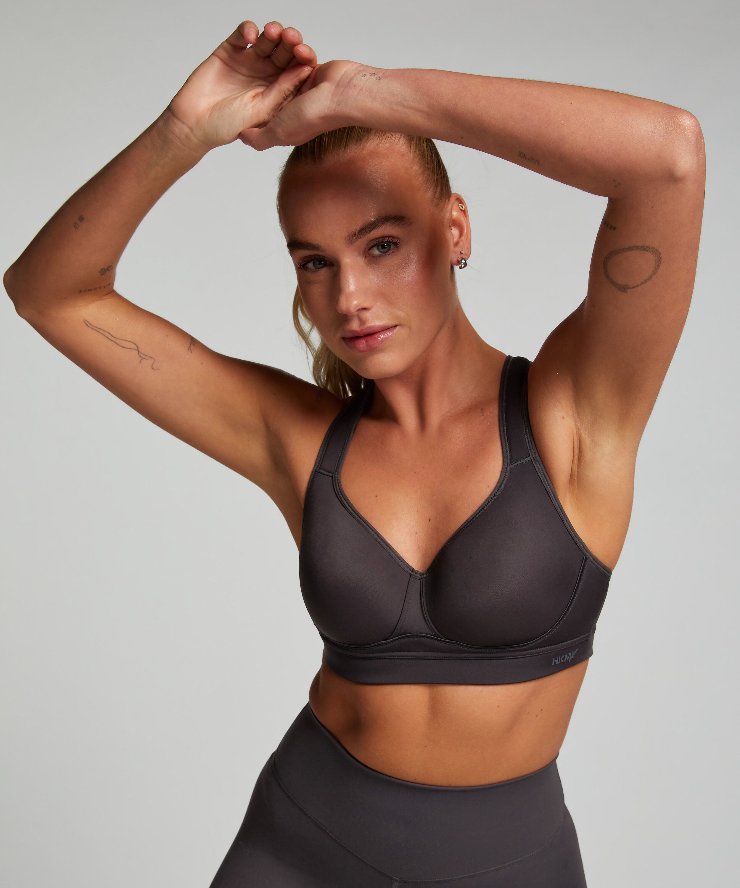 HKMX Soutien-gorge de sport The All Star Maintien niveau 2, Gris