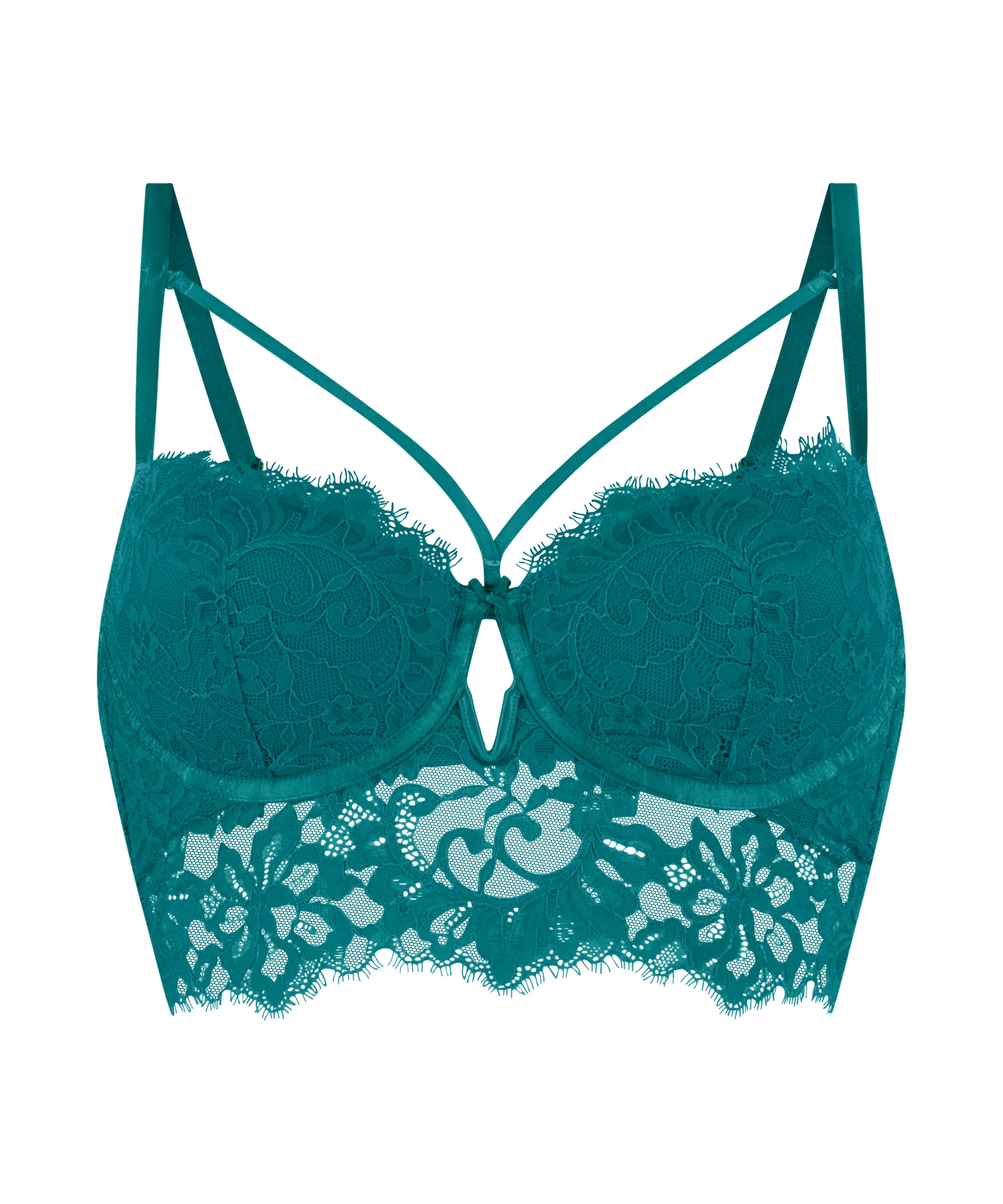 Soutien-gorge &agrave; armatures pr&eacute;form&eacute; longline Isabella, Vert, main