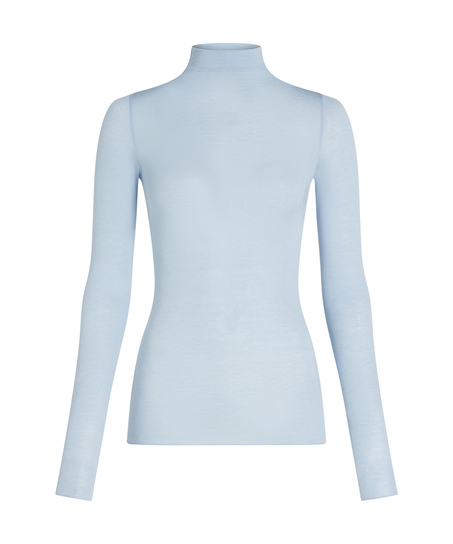 super soft Turtleneck shirt met Cashmere, Blauw