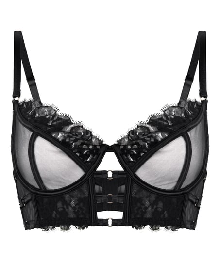 Soutien-gorge à armatures non-rembourré longline Nienke, Noir
