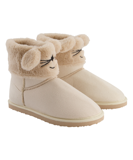 Pantoffels Suede, Beige