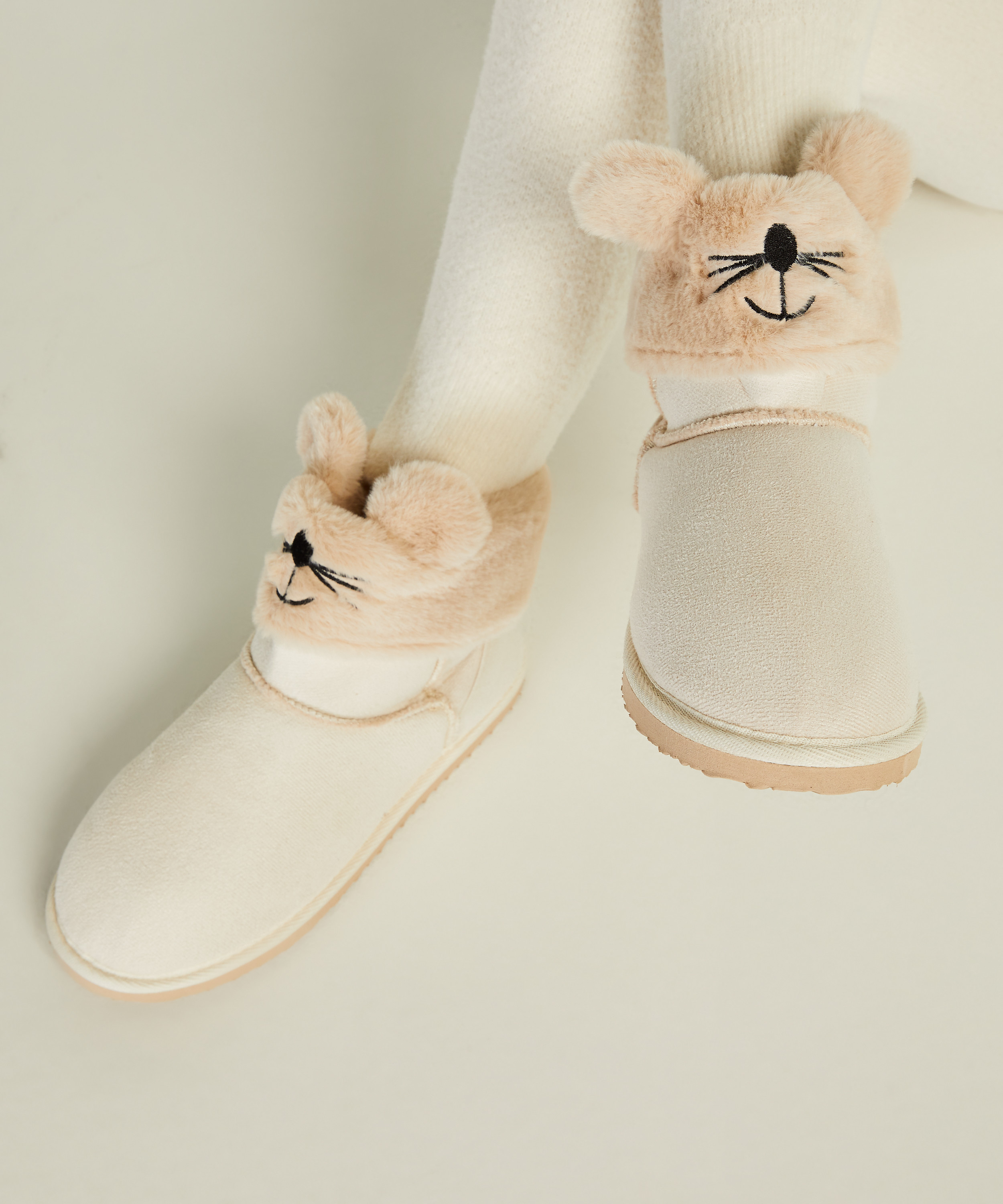 Pantoffels Suede, Beige, main