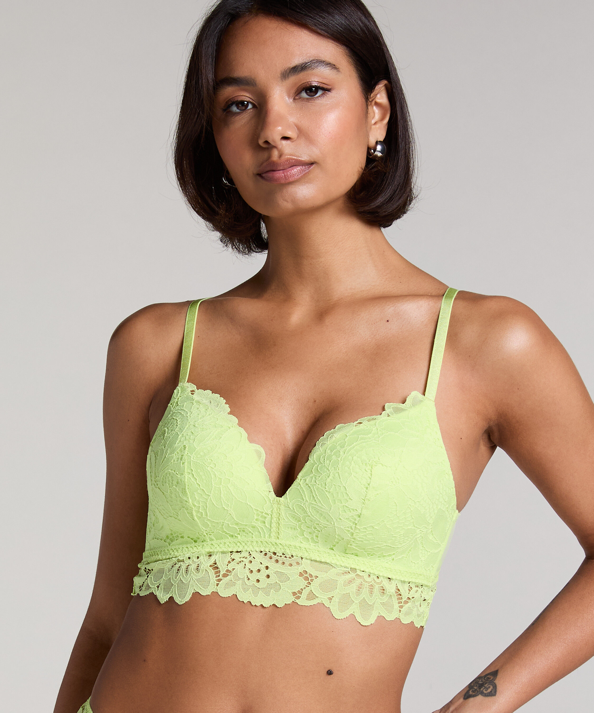 Soutien-gorge pr&eacute;form&eacute; sans armatures longline Shiloh, Vert