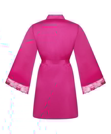 Kimono en satin Peonie, Rose
