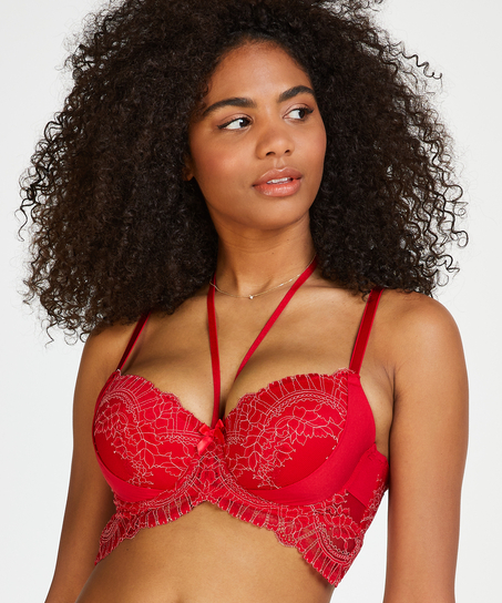 Voorgevormde longline beugel bh Coco, Rood