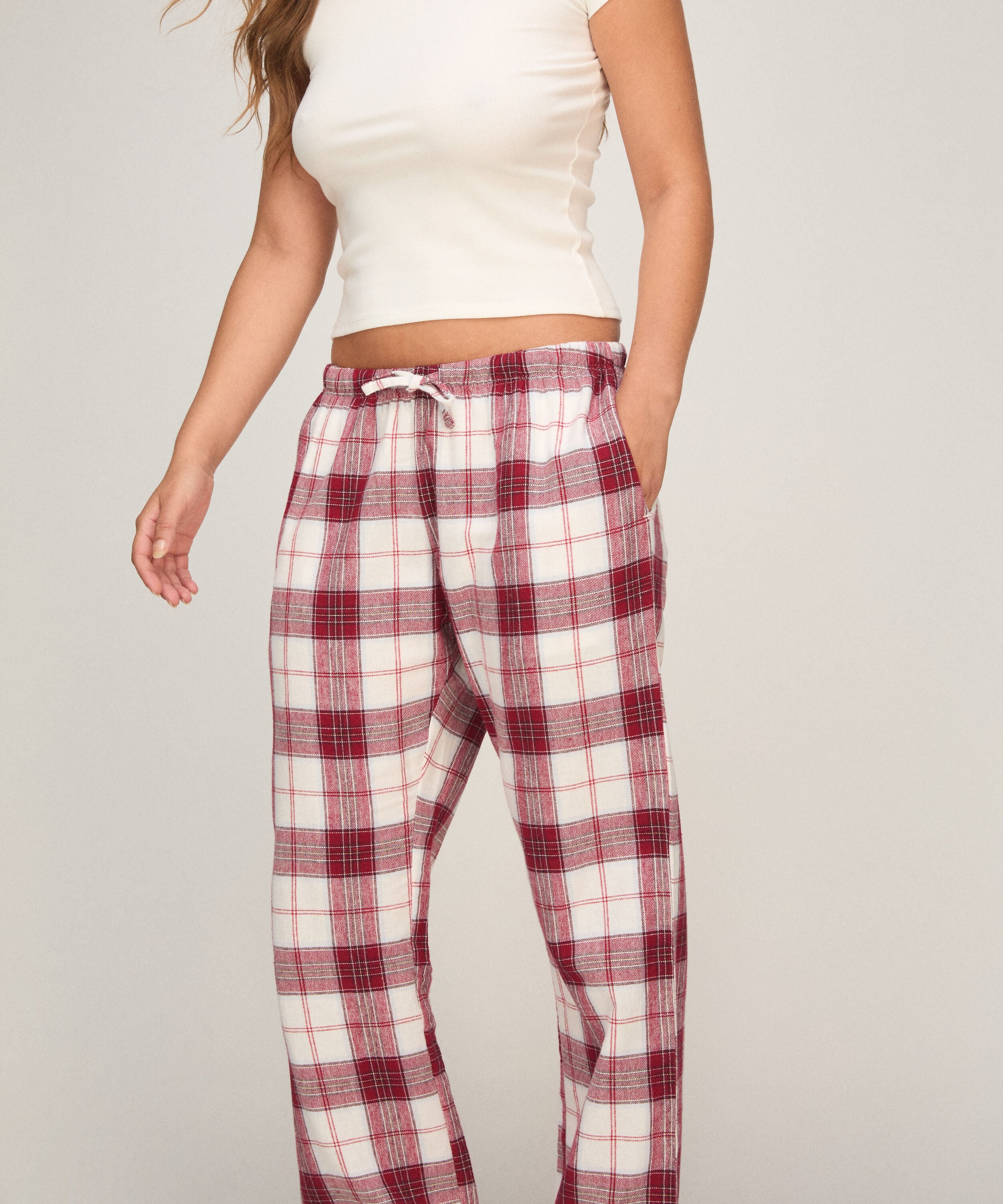 Pyjamabroek Flannel, Wit Pyjamabroek Flannel, Wit