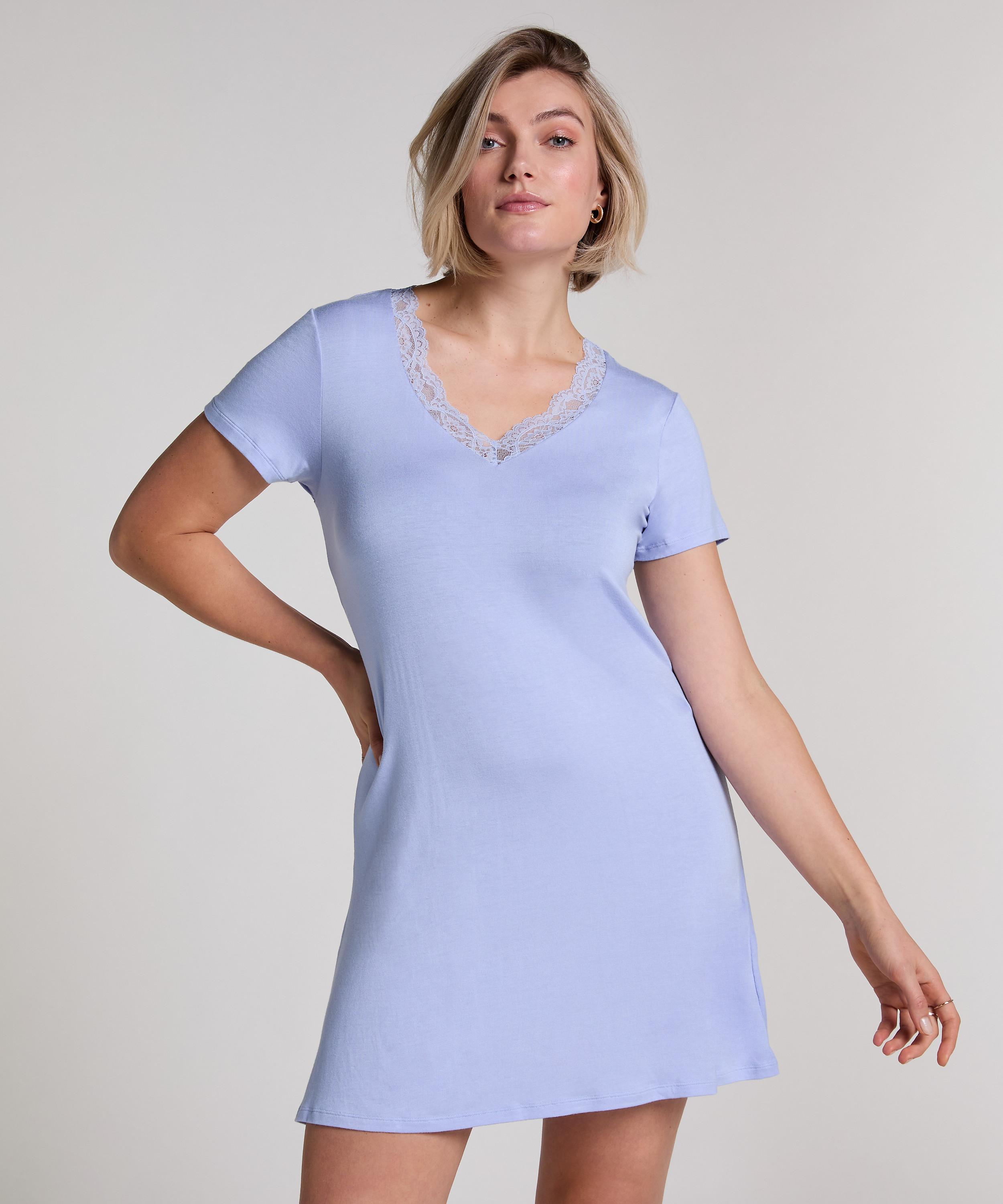 Nightshirt Jersey, Blauw, main