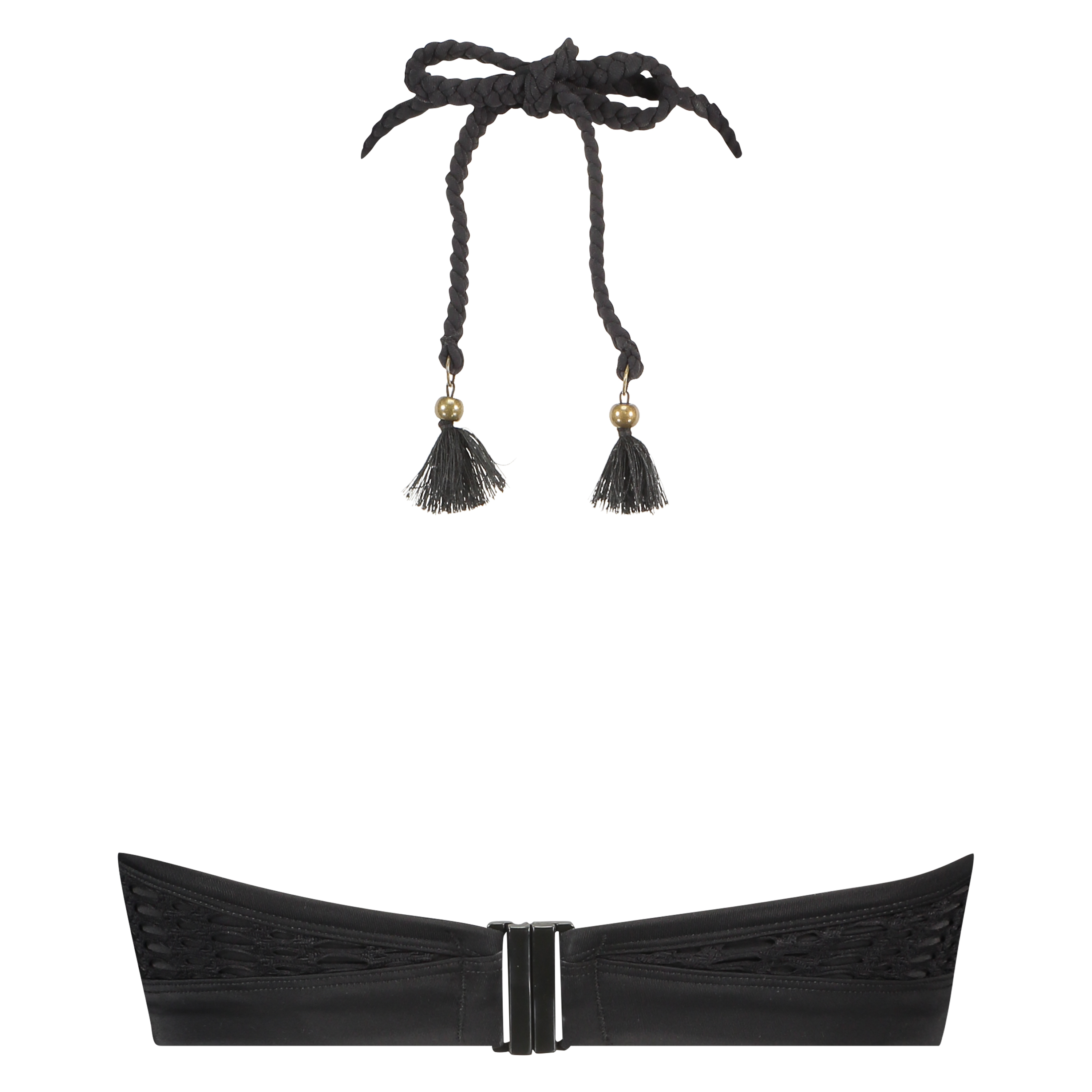 Bikini Croptop met beugel Borneo Mesh, Zwart, main
