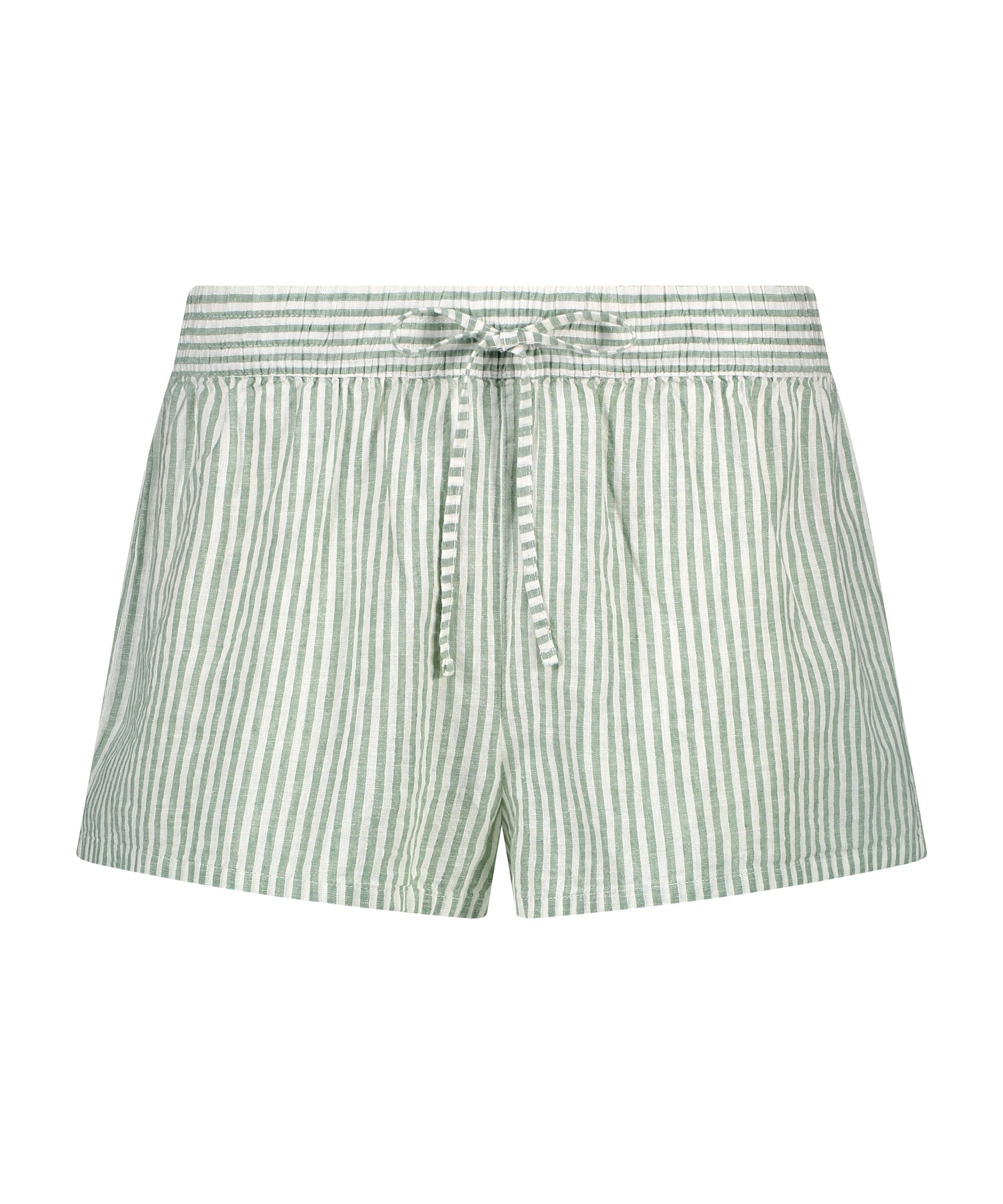 Pyjama shorts Linnen, Groen, main