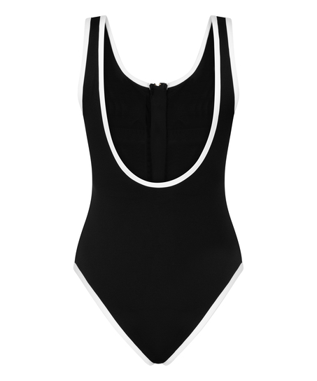 Maillot de bain zipp&eacute; en n&eacute;opr&egrave;ne Mono, Noir