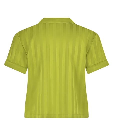 Veste &agrave; manches courtes en satin, Vert