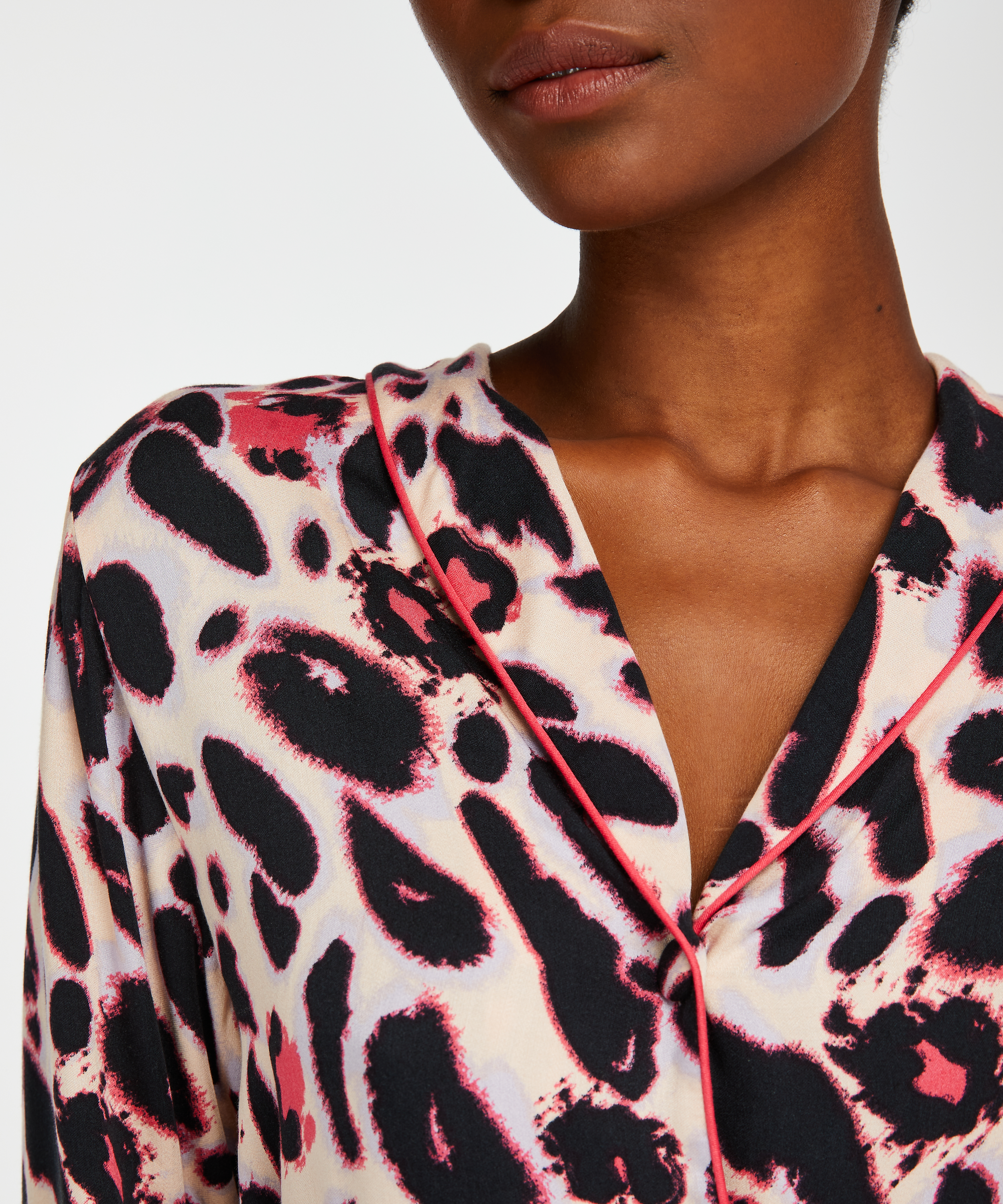 Veste de pyjama manches longues Duckie, Rose, main