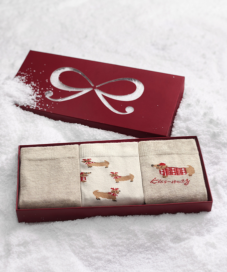 3 paar sokken Giftpack, Wit