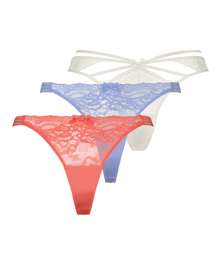 Lot de 3 strings, Rose