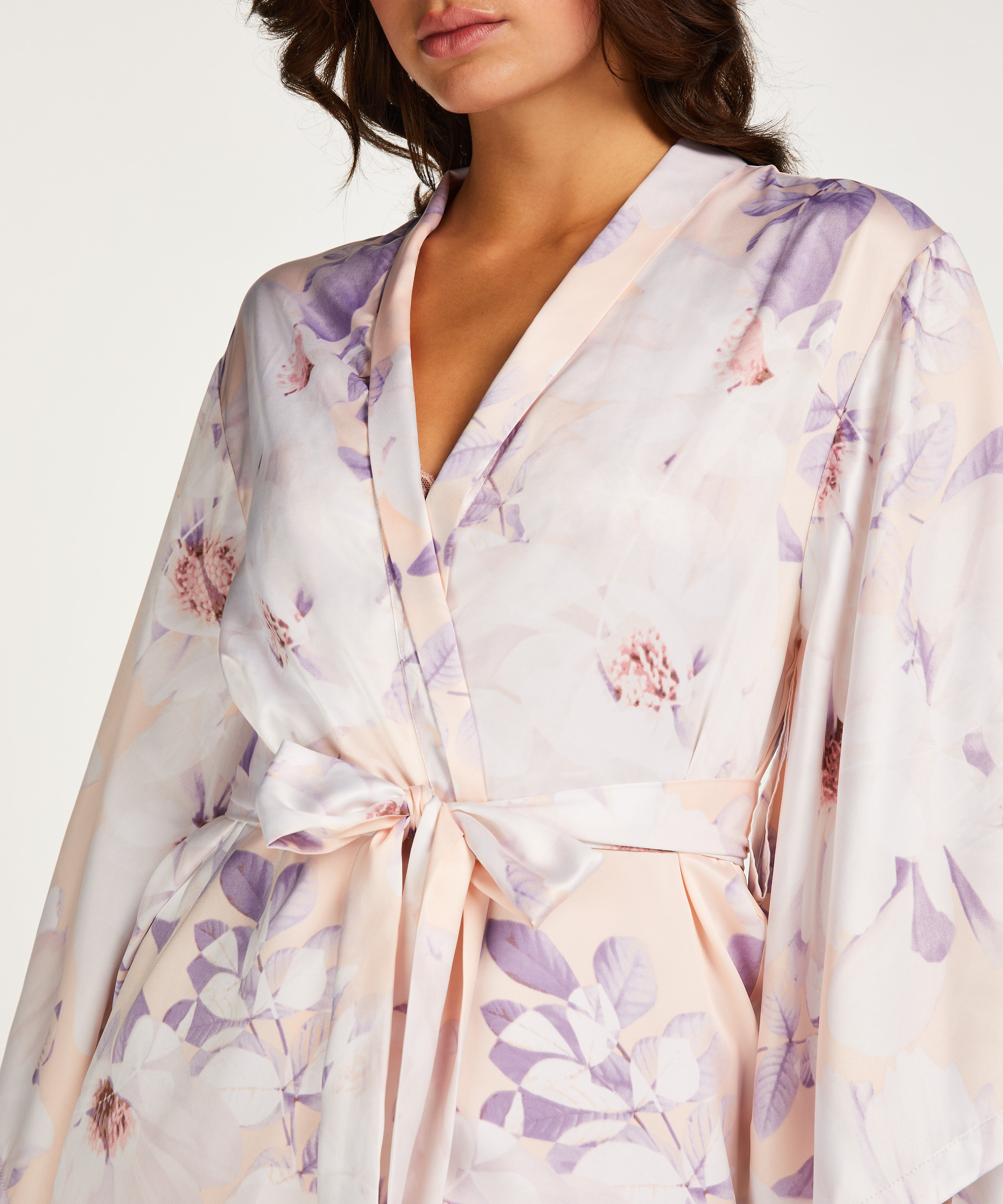 Kimono satin, Roze, main