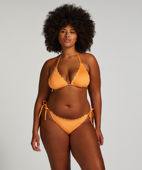 Triangel Bikinitop Scallop Lurex, Oranje
