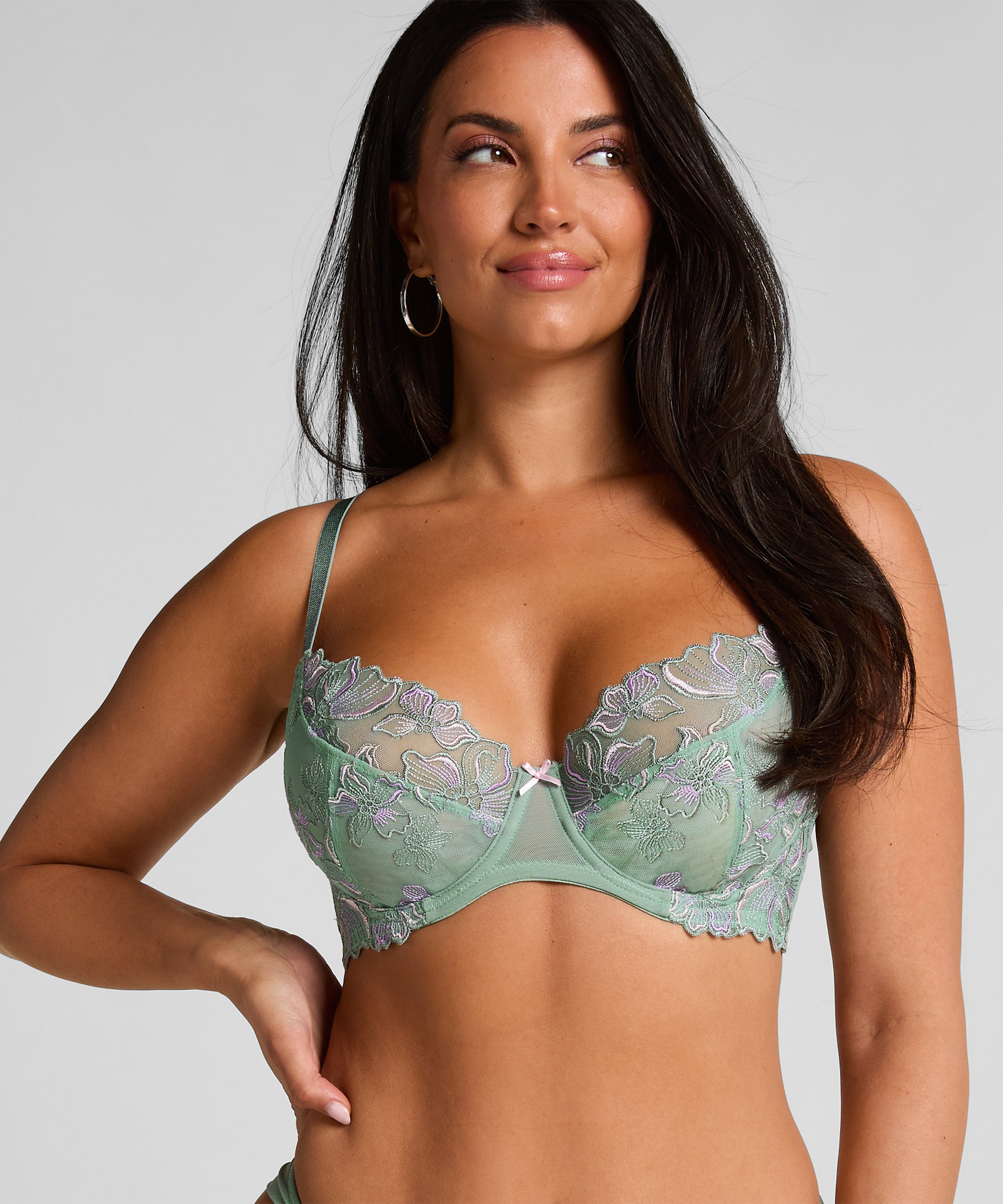 Soutien-gorge &agrave; armatures non rembourr&eacute; Lauren, Vert, main