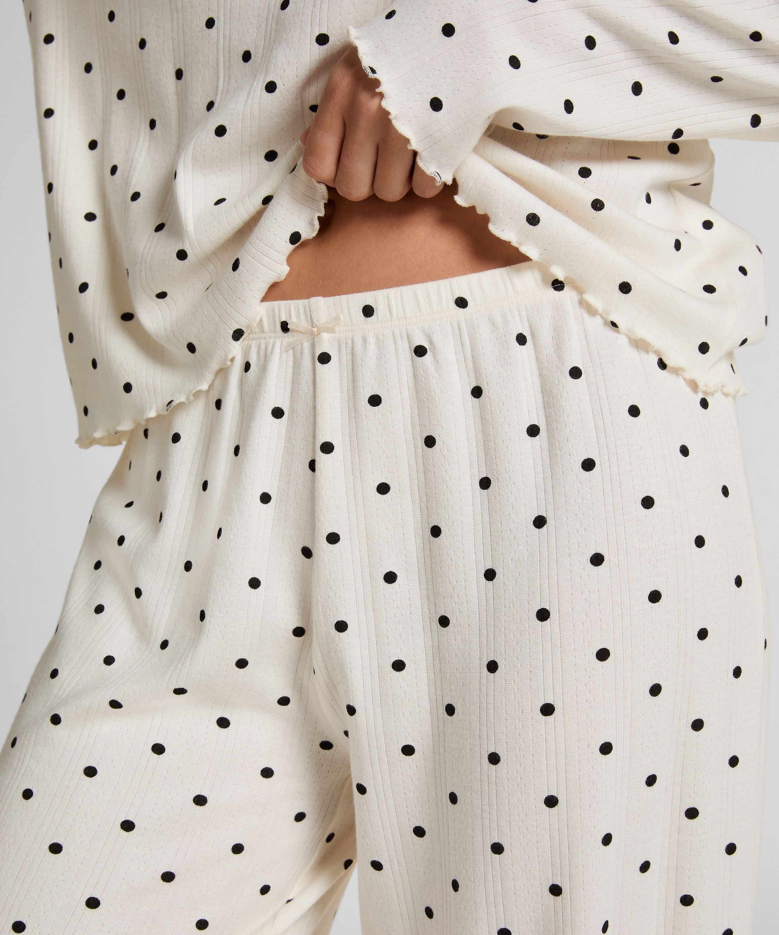 Pyjama Pant Loose Pointelle, Blanc, main