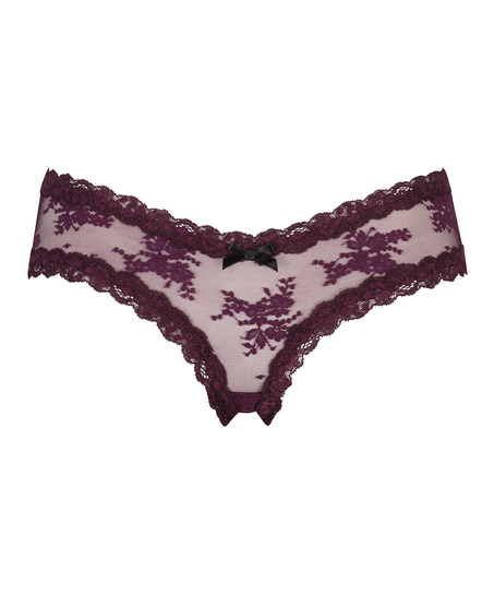 Slip br&eacute;silien V-shape mesh, Pourpre