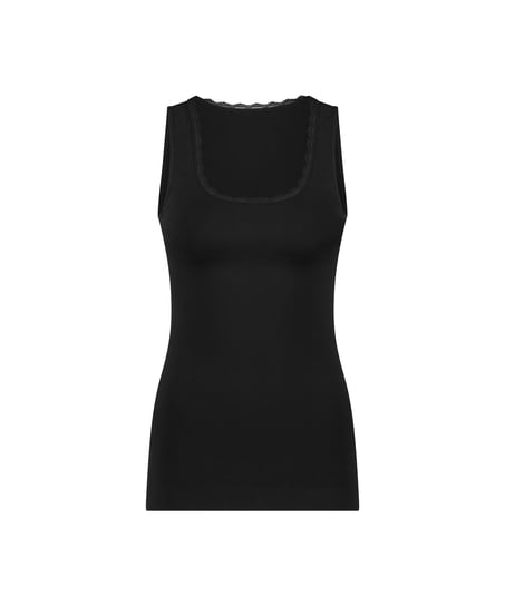Verstevigende cami top, Zwart