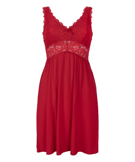 Slipdress Nora Lace, Rood