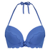 Voorgevormde push-up beugel bikinitop Scallop Cup A - E, Blauw