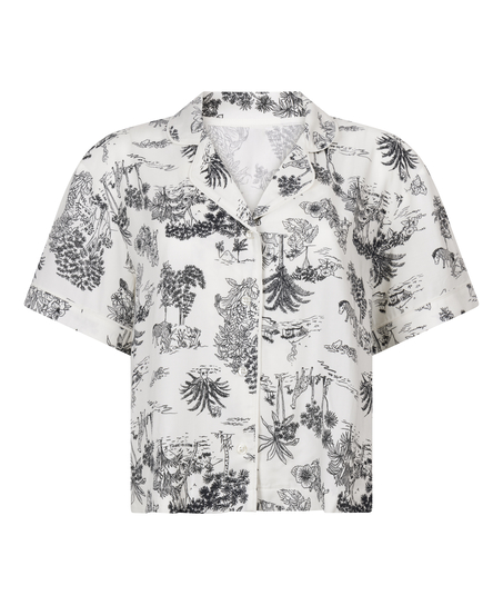 Geweven jasje met korte mouwen, Wit