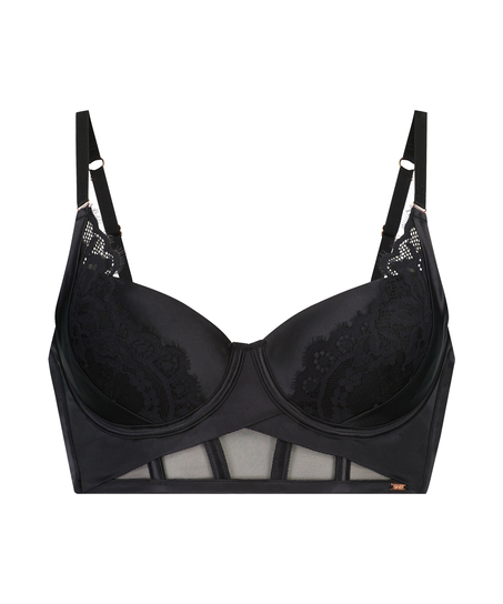 Soutien-gorge pr&eacute;form&eacute; &agrave; armatures longline Jacqueline, Noir