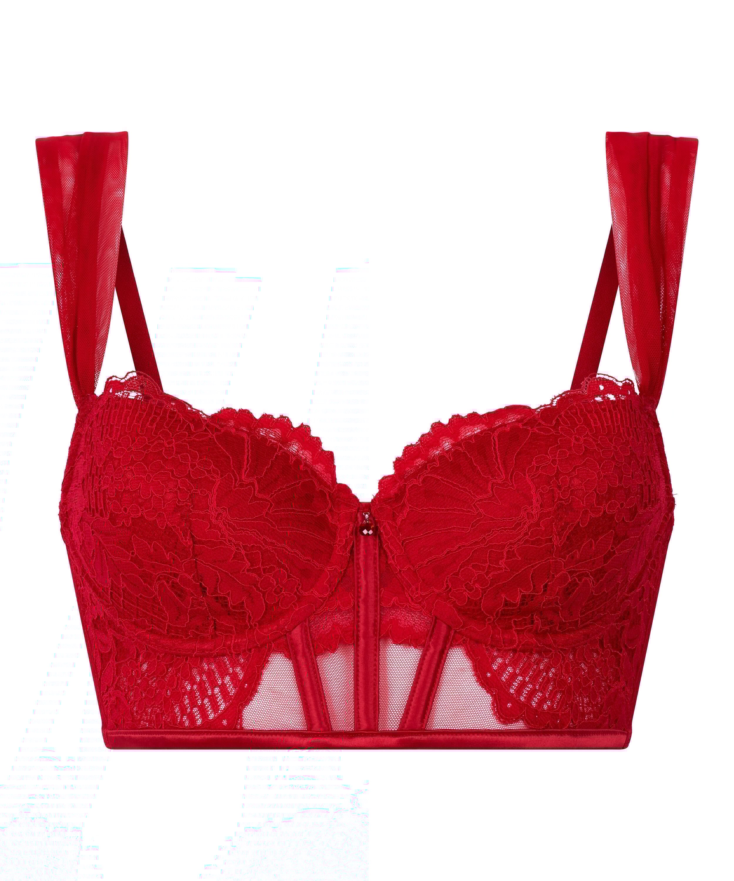 Soutien-gorge &agrave; armatures rembourr&eacute; longline Whitney, Rouge