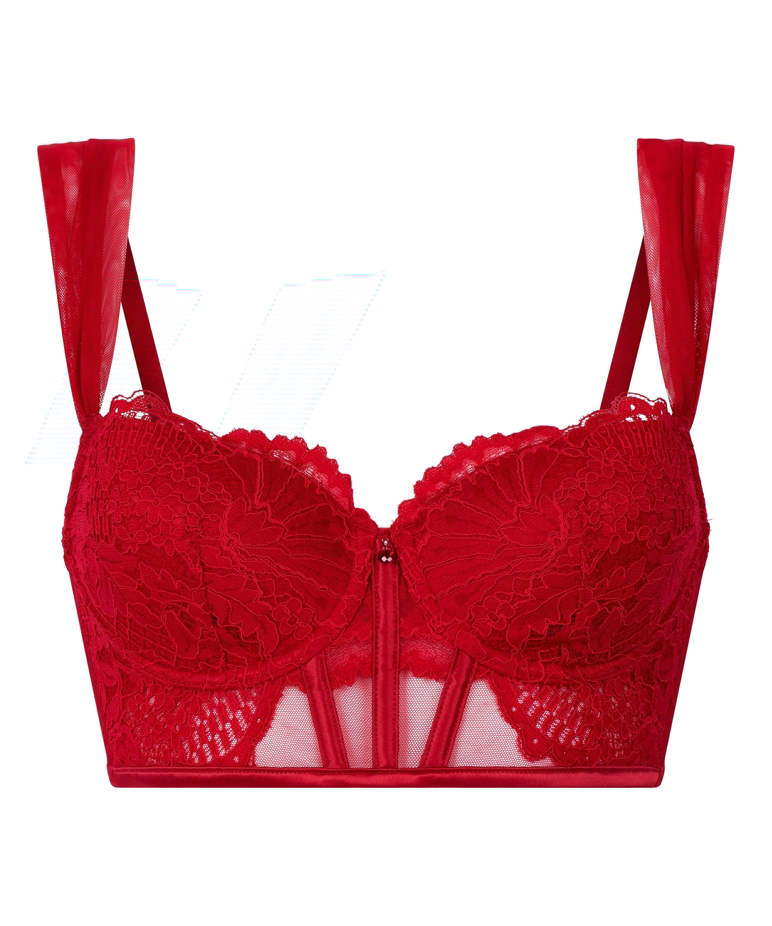 Soutien-gorge &agrave; armatures rembourr&eacute; longline Whitney, Rouge, main