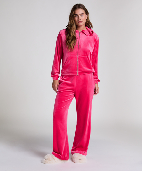 Velours pyjamabroek, Roze