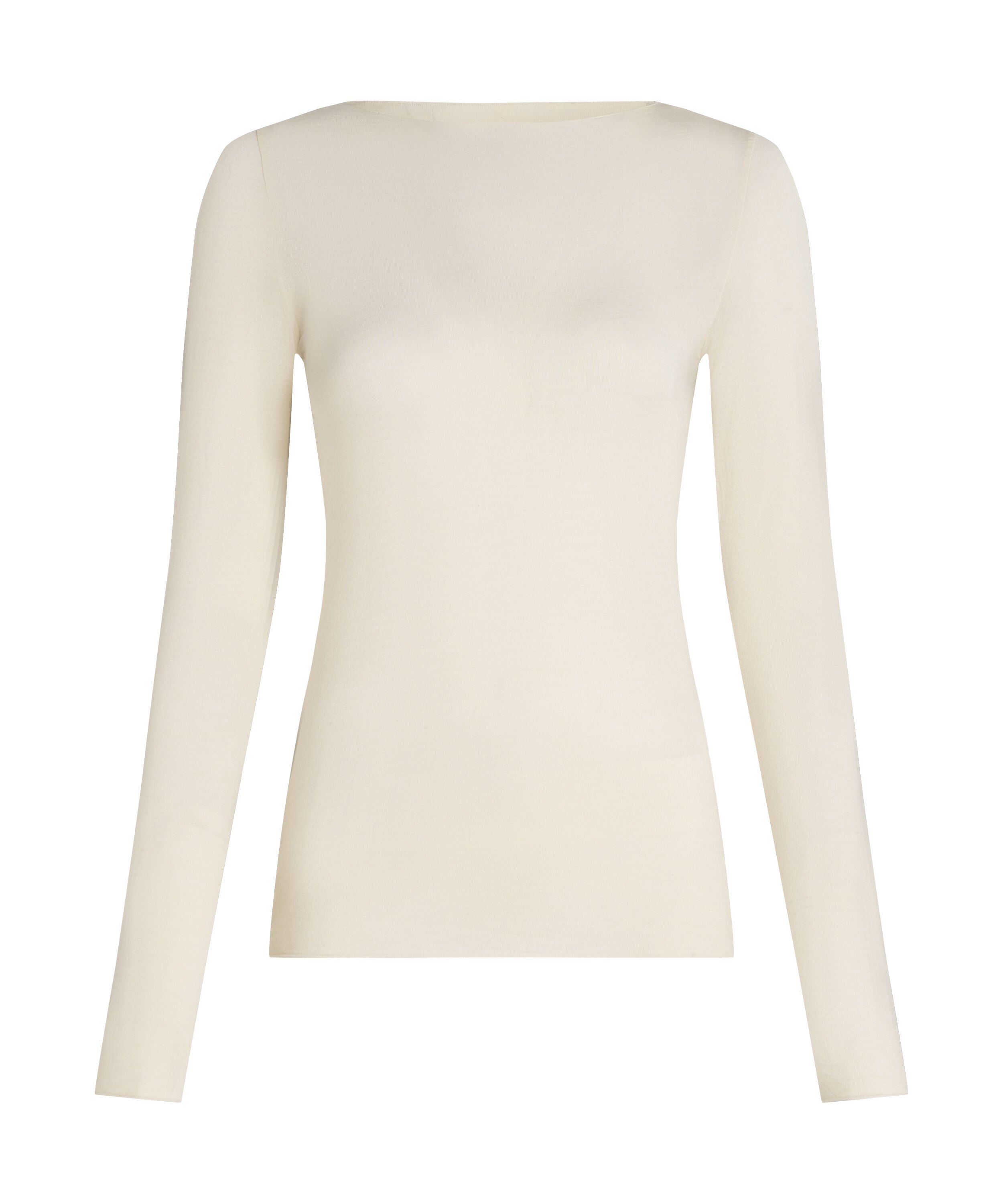 super soft Boothals shirt met Cashmere, Wit